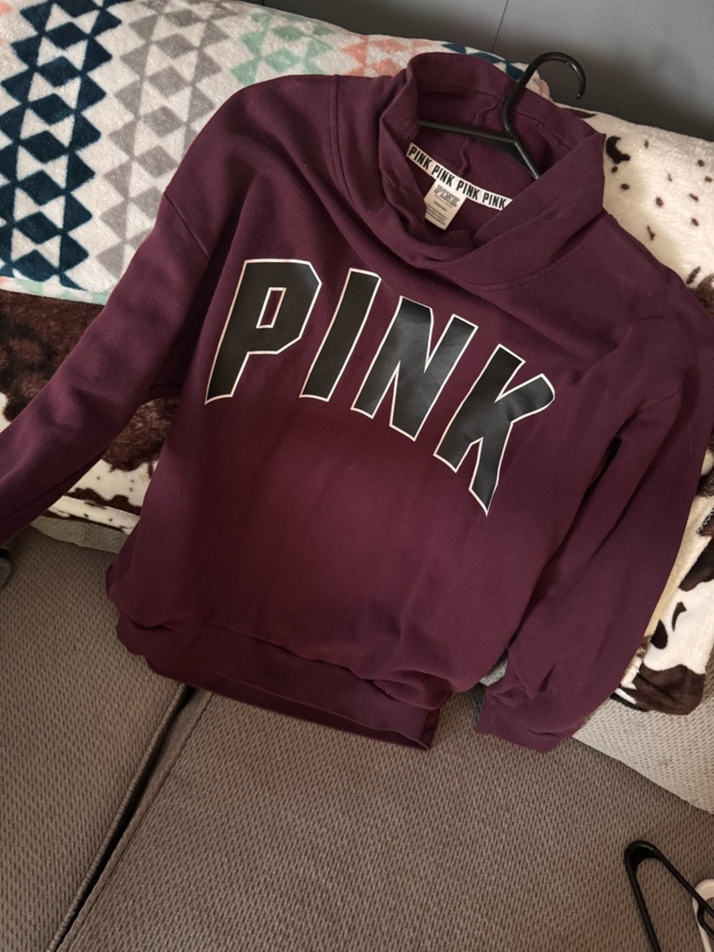Victoria's Secret PINK Burgundy Crewneck Sweatshirt